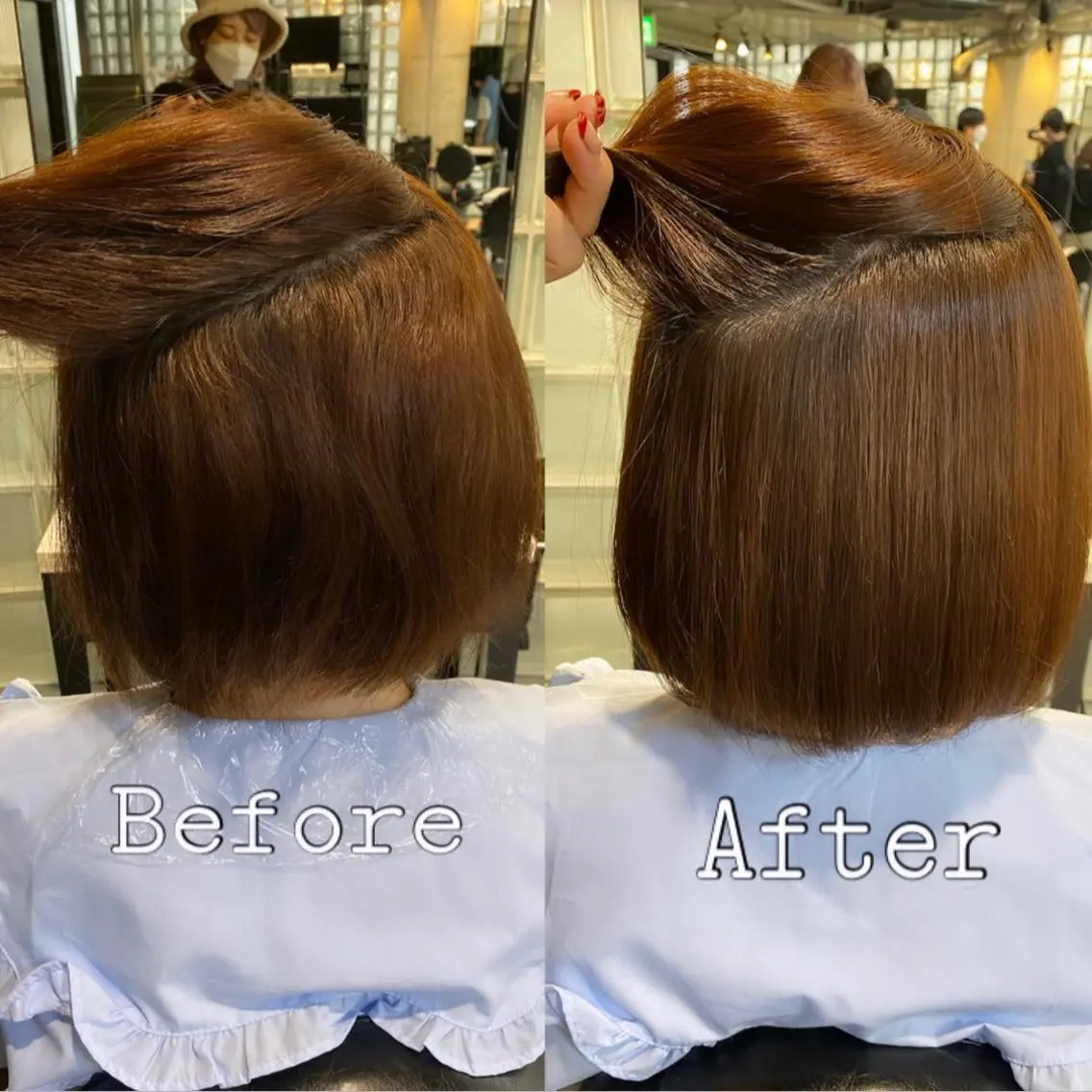 ショート ボブ 縮毛矯正 大橋 美咲のヘアスタイル