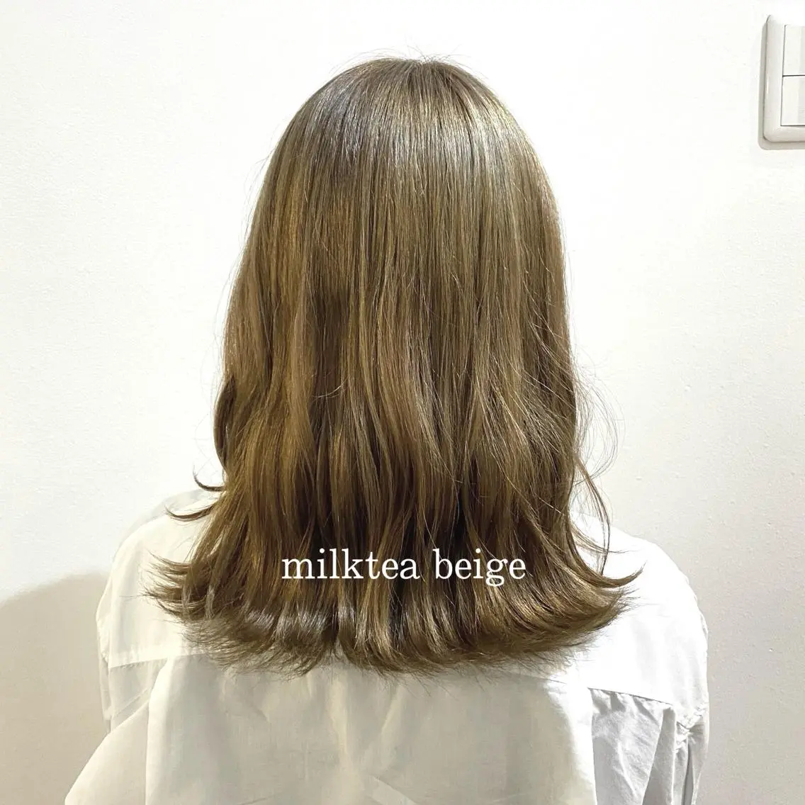ミディアム カラー ベージュカラー ブリーチ ミルクティーベージュ ブリーチなしカラー ハル🌸柔色/ ブリーチなし/艶髪のヘアスタイル