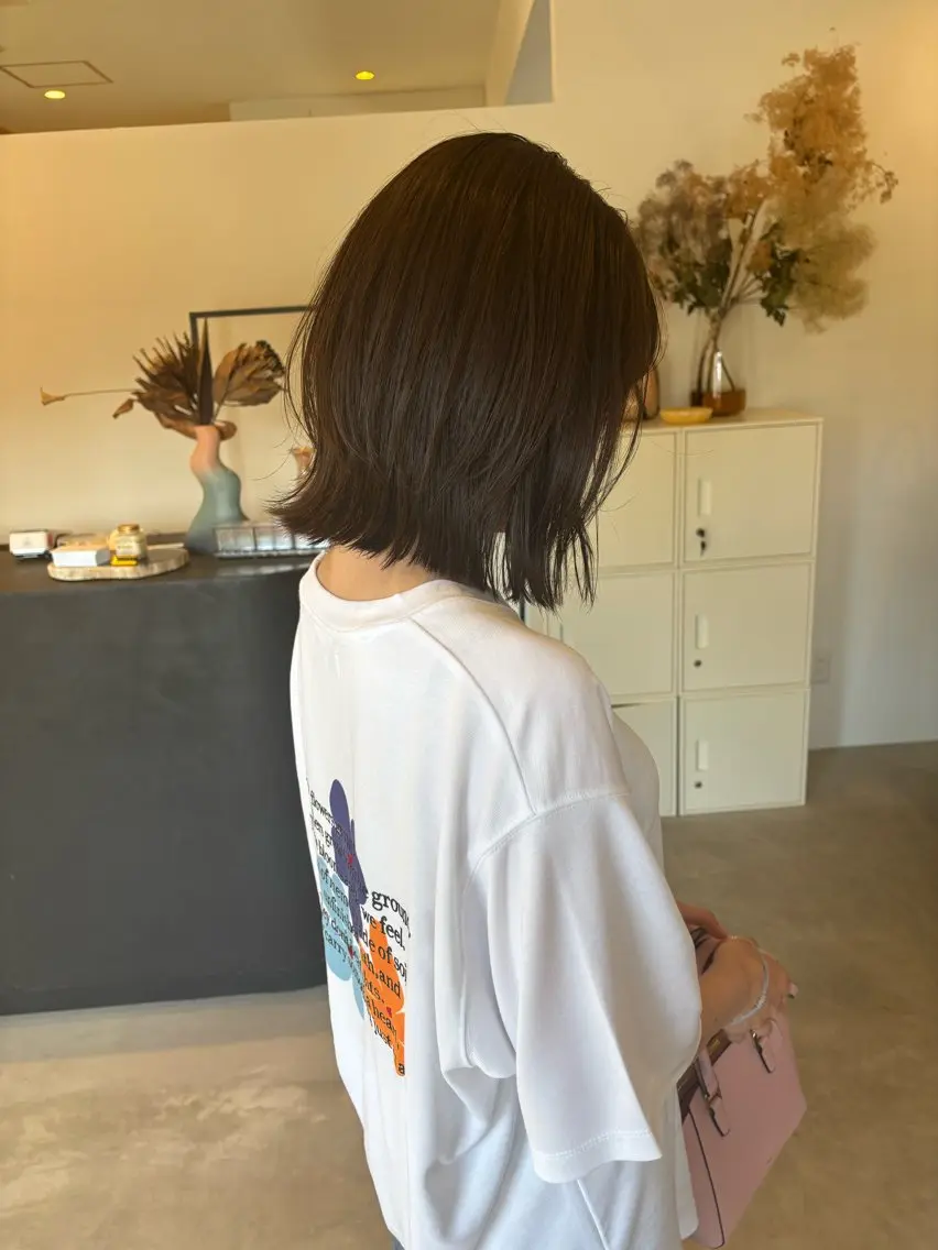 カラー ブラウンカラー 透明感カラー イルミナカラー オリーブブラウン 牧野 花夏のヘアスタイル
