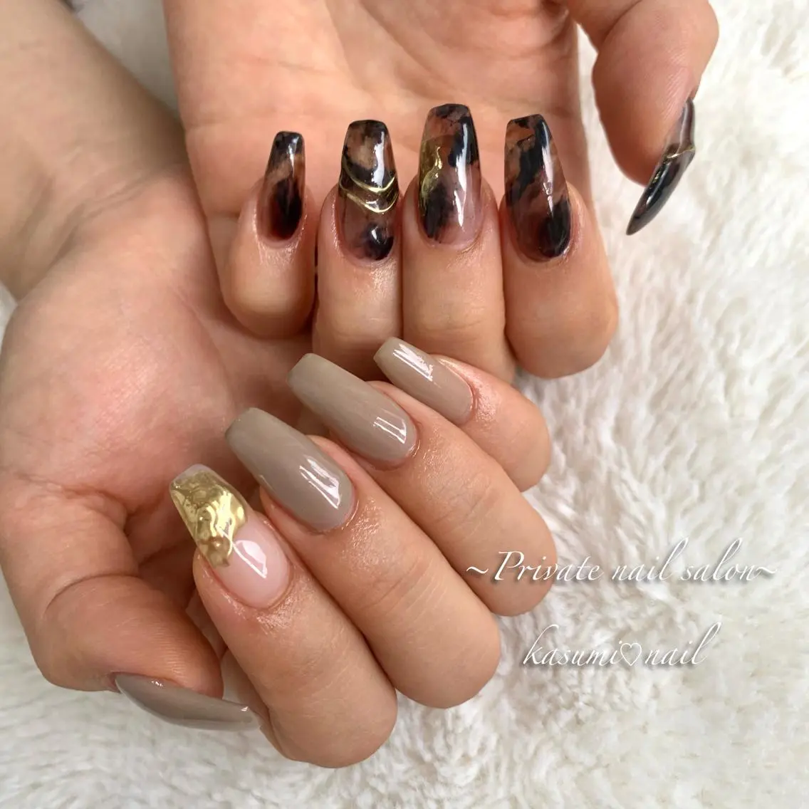 ネイル アートネイル ラメ(グリッター) マグネットネイル ミラーネイル 持ち込み KASUMI♡ Nailのネイルデザイン