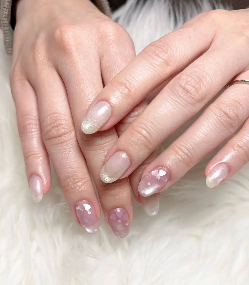 ネイル ハート ハンドネイル nail care salon -&-のネイルデザイン