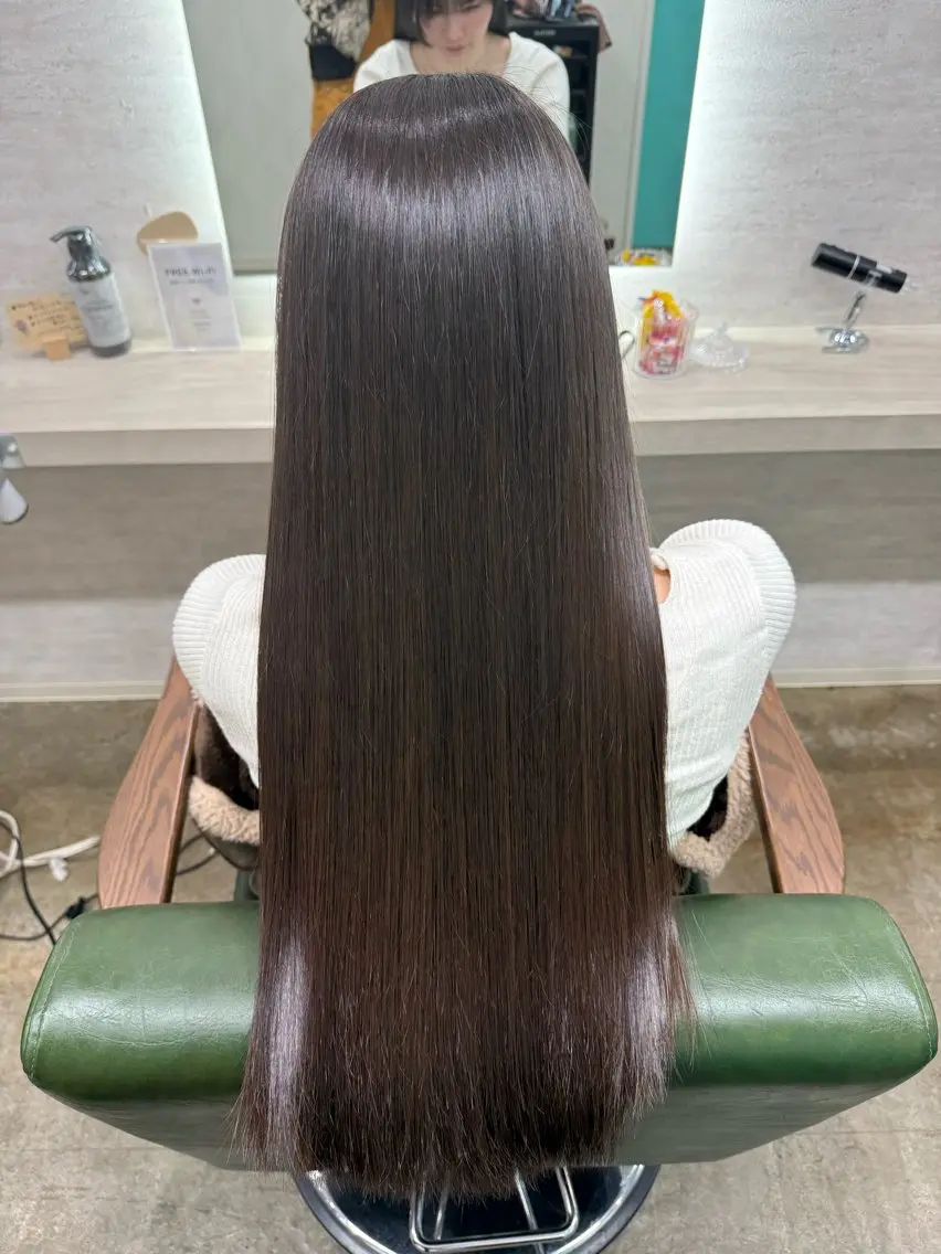 ロング ロング 縮毛矯正 縮毛矯正 トリートメント 縮毛矯正/ /関内/あべももこのヘアスタイル