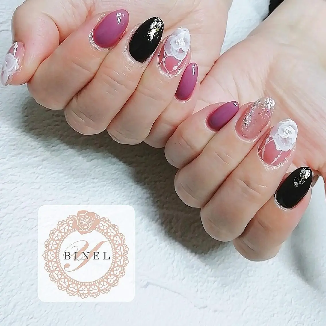 ネイル アートネイル フラワーネイル ハンドネイル Nail Salon Y.BINELのネイルデザイン