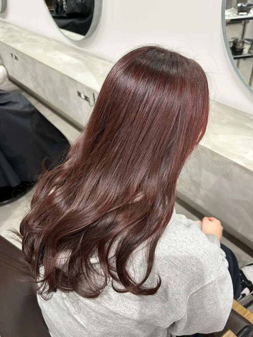 セミロング カラー カット ヘアカラー トリートメント シガ ミクトのヘアスタイル