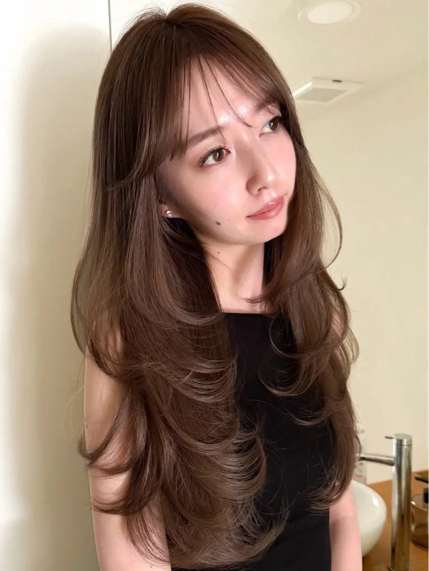 ロング カラー ヘアアレンジ ヘアカラー トリートメント 🫧透明感カラー/ Wカラー🫧namiのヘアスタイル