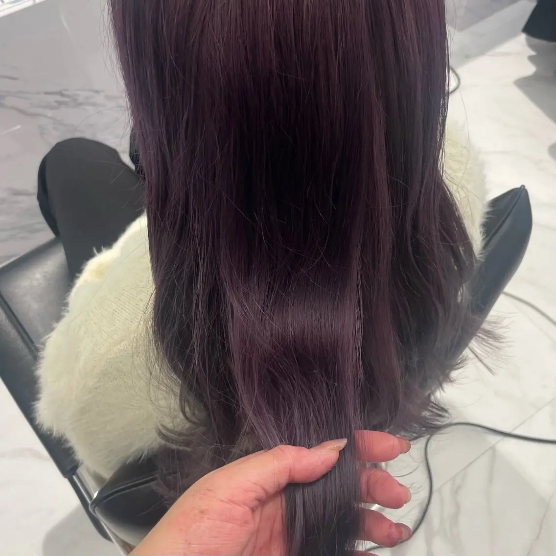 ロング カラー ラベンダーカラー ピンクカラー ピンクラベンダー yuzuna ハイトーン 天神のヘアスタイル