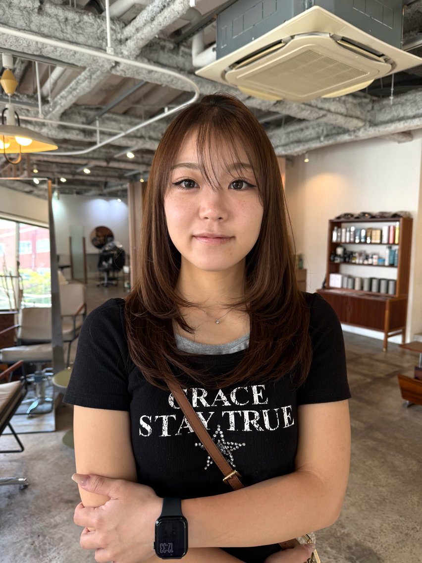 セミロング カラー ヘアアレンジ 縮毛矯正 ヘアカラー Miyu .のヘアスタイル