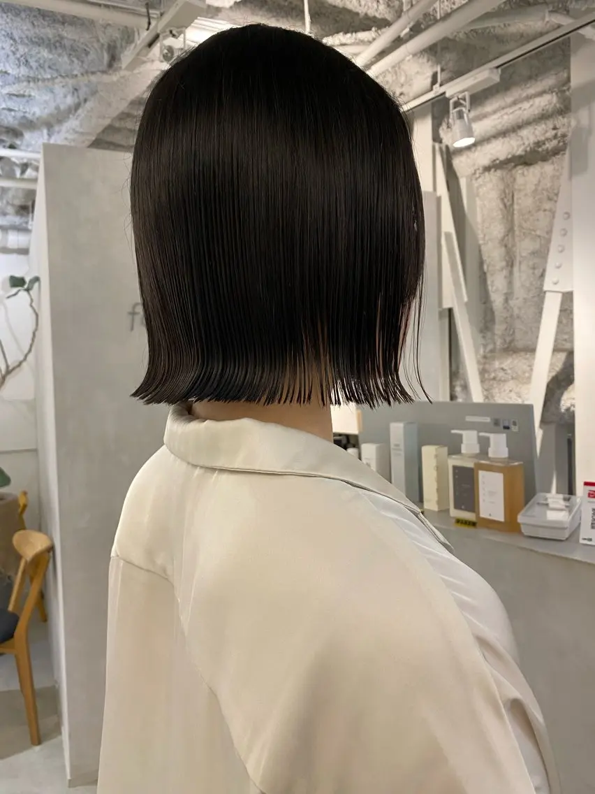 ミディアム 切りっぱなしボブ ボブ 新宿🫧ボブ 特化🐕Amiのヘアスタイル