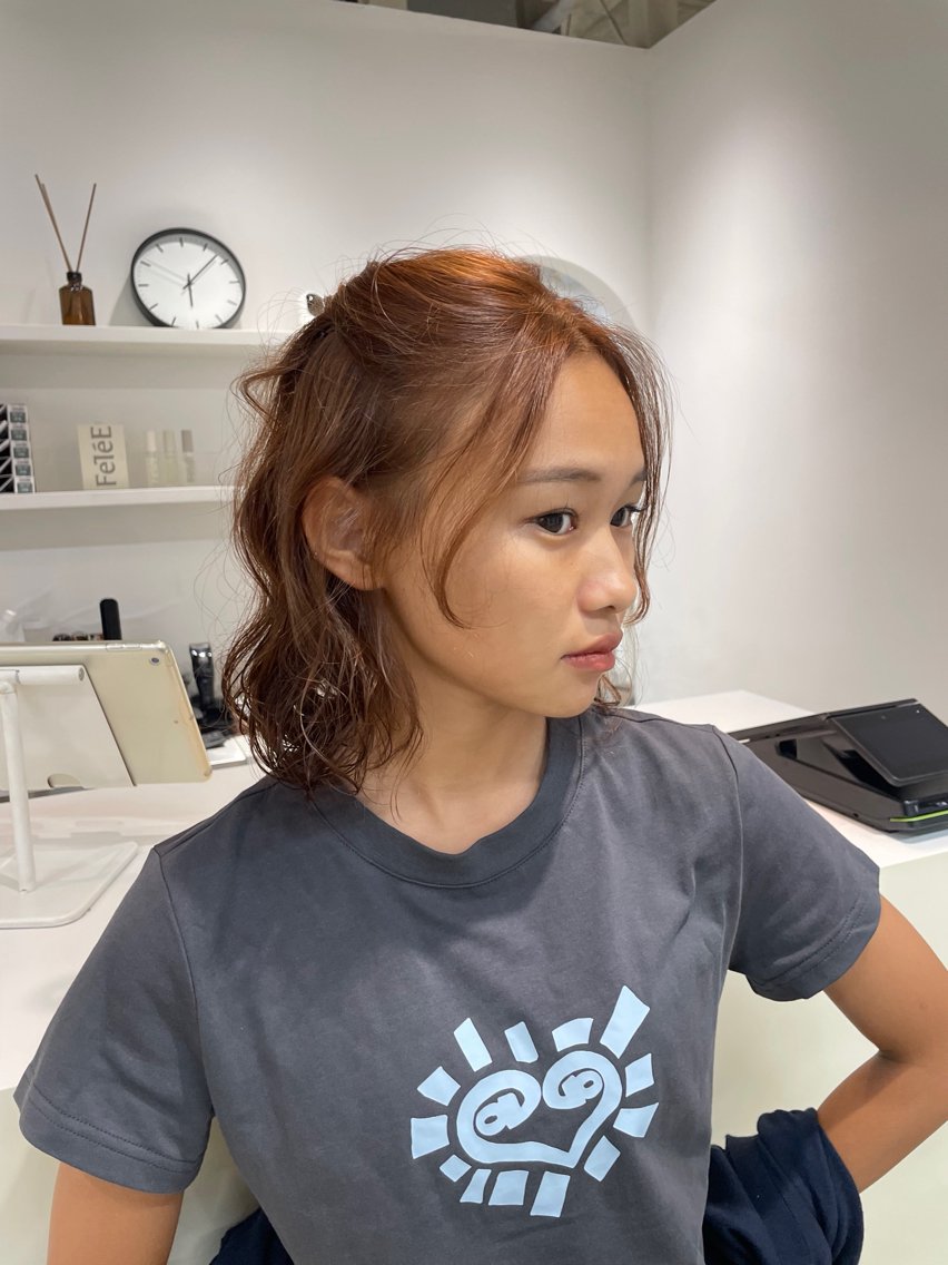 ショート パーマ カット パーマ トリートメント H I ＮＡのヘアスタイル