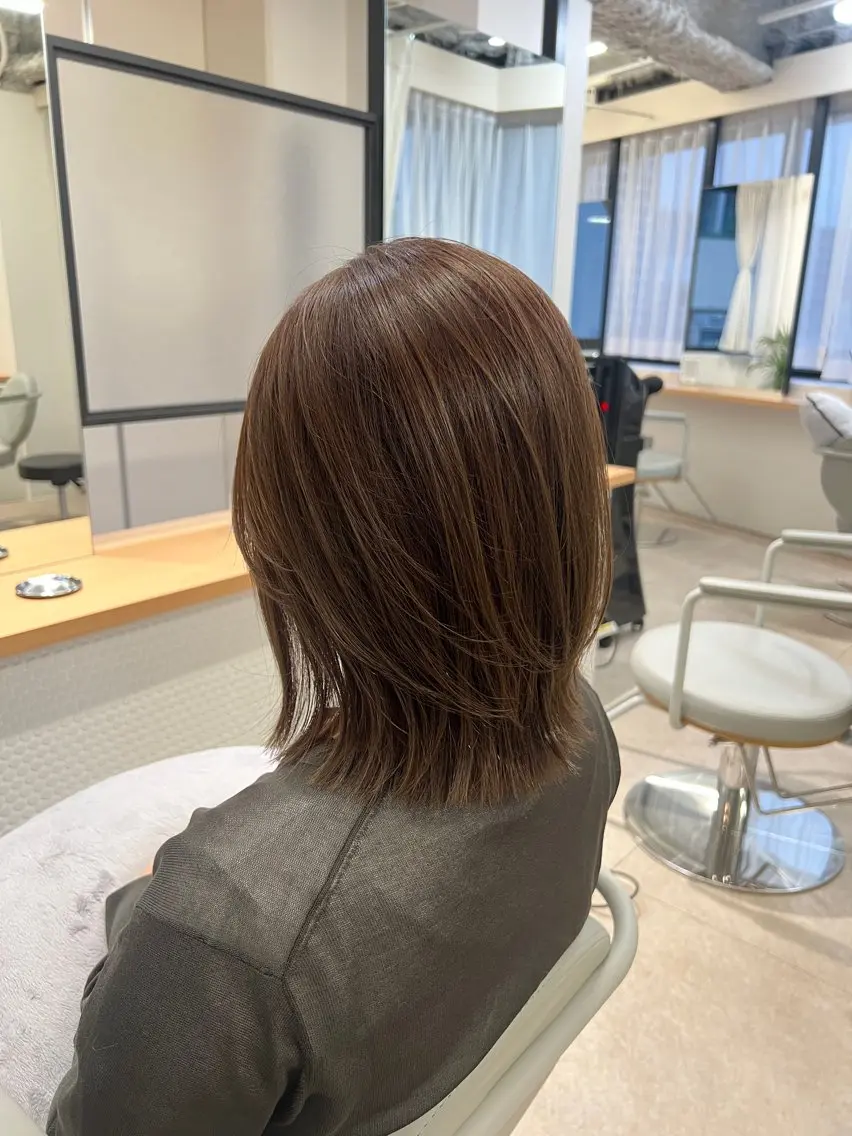 ミディアム カット ヘアカラー トリートメント 美髪✨艶髪✨髪質改善 カラー特化🌙鈴屋和のヘアスタイル