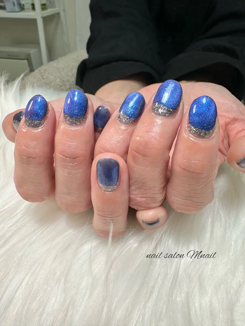 ネイル ラメ(グリッター) マグネットネイル ハンドネイル ハンドケア Mnail ちひろのネイルデザイン