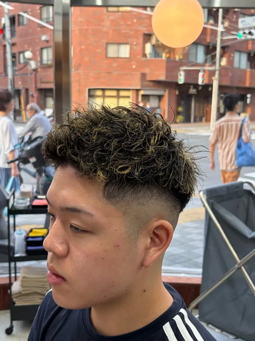 ショート カラー パーマ メンズ カット メンズ特化 石田はるむのヘアスタイル
