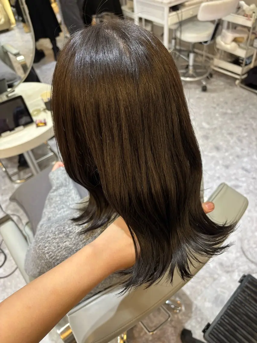 ミディアム カラー ブリーチ ブラウンカラー 透明感カラー ダブルカラー ブリーチなしカラー カット ヘアカラー トリートメント Ayano‪‪🎀似 合わせ×透明感🎀のヘアスタイル