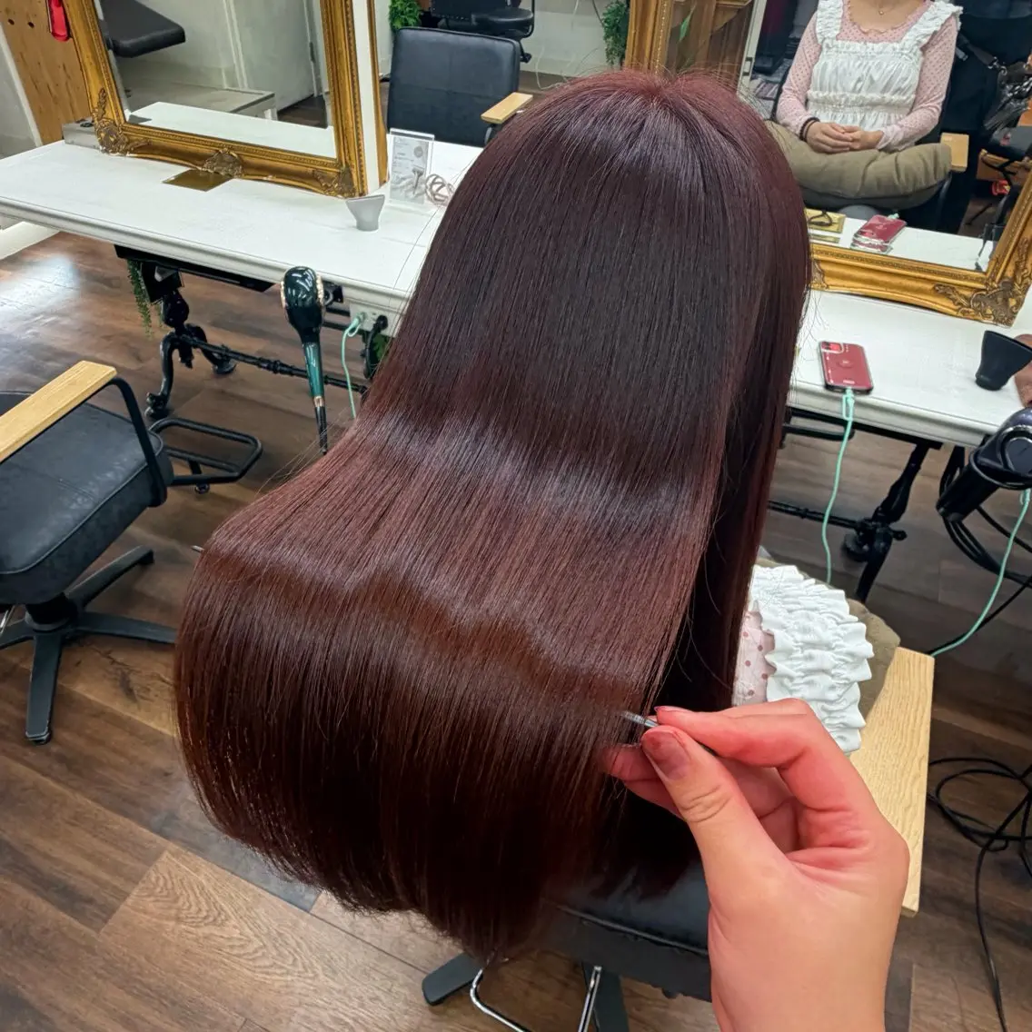 ロング カラー ピンクカラー カット ヘアカラー ツヤ髪✨髪質 改善 渋谷 サワのヘアスタイル