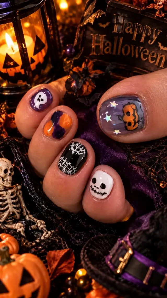 ネイル ハロウィン ショートネイル nailsaron kohiroのネイルデザイン