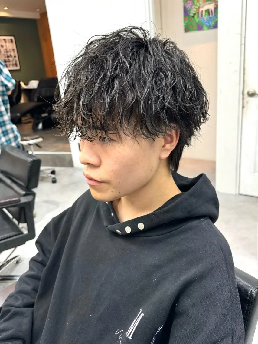 パーマ メンズ メンズパーマ 波巻きパーマ シャドウパーマ/ 波巻パーマYu-Kiのヘアスタイル