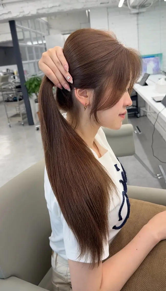 ロング カラー グレージュ 𝑨𝑲𝑶 🍒/ 盛れる韓国ヘアのヘアスタイル