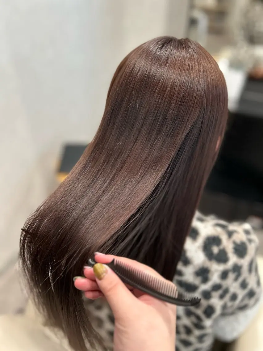 ロング オレンジブラウン 髪質改善 トリートメント カット ヘアカラー トリートメント Mintleaf🌿 akihoのヘアスタイル