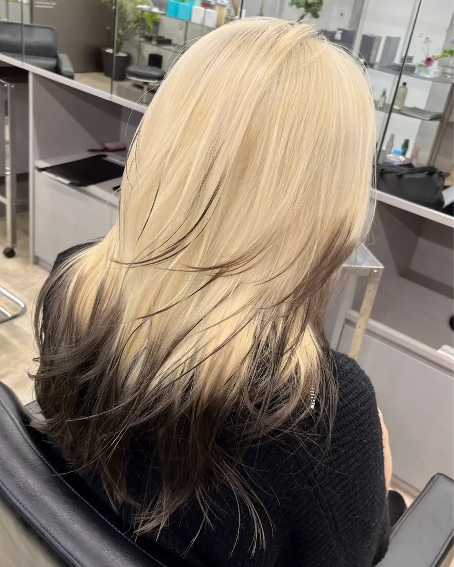 セミロング カラー カット ヘアカラー ダブルカラー/ ケアブリーチ/クニトのヘアスタイル