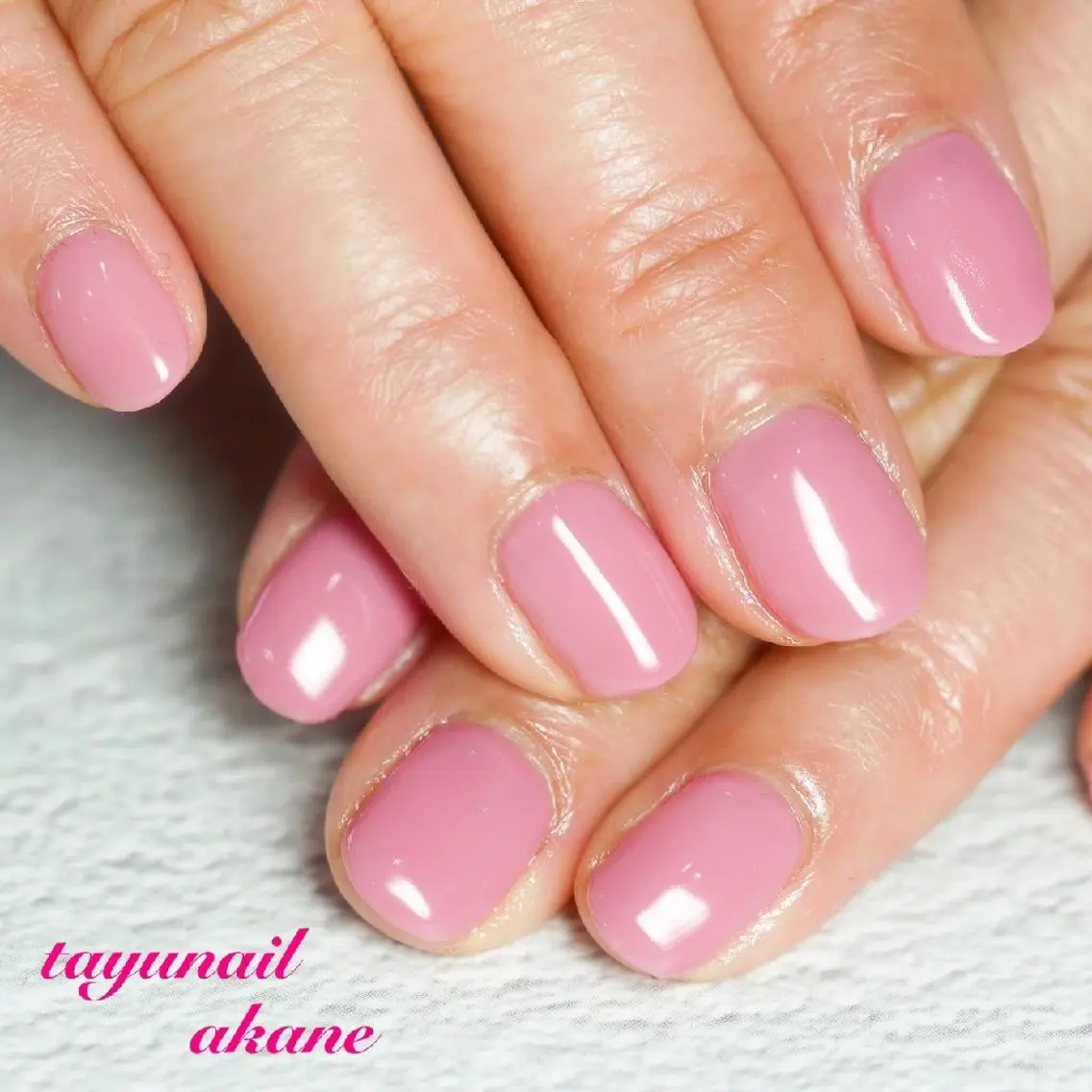 ネイル ブルー ジェルネイル ワンカラーネイル パラジェル ピンク ネイルサロン 【たゆnail】のネイルデザイン