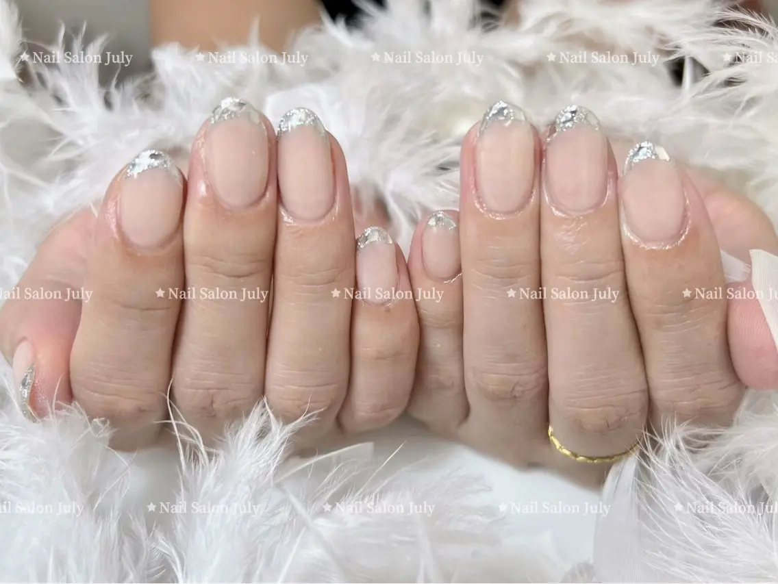 ネイル アートネイル オーロラネイル ジェルネイル ガーリー キラキラネイル July Salonのネイルデザイン