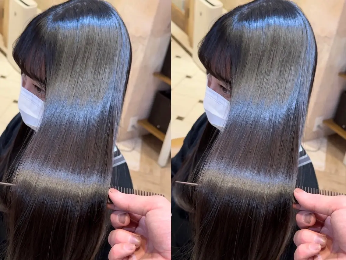髪の毛を綺麗にしたい方必見‼️予約殺到中✨髪質改善生カラー+ダイヤモンド💎トリートメント✨カット✨の写真