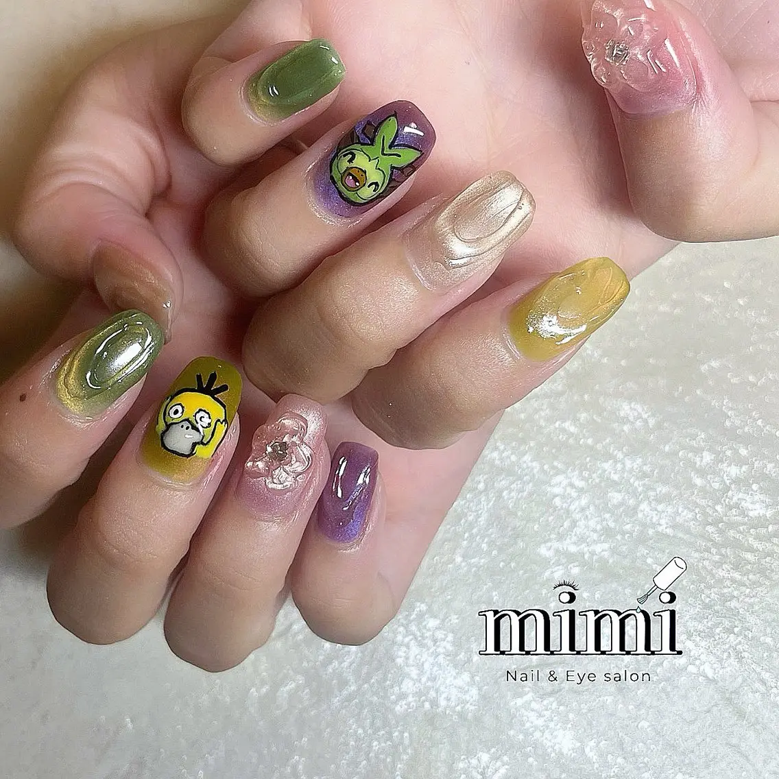 ネイル キラキラネイル マグネットネイル 夏ネイル Ruru nailのネイルデザイン