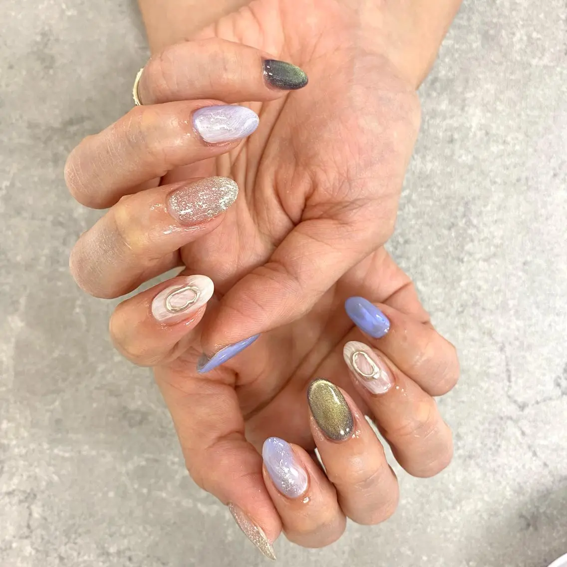 ネイル フットネイル フレンチネイル ジェルネイル ガラスフレンチ グラデーション ハンドネイル NUMAZAWA KASUMIのネイルデザイン