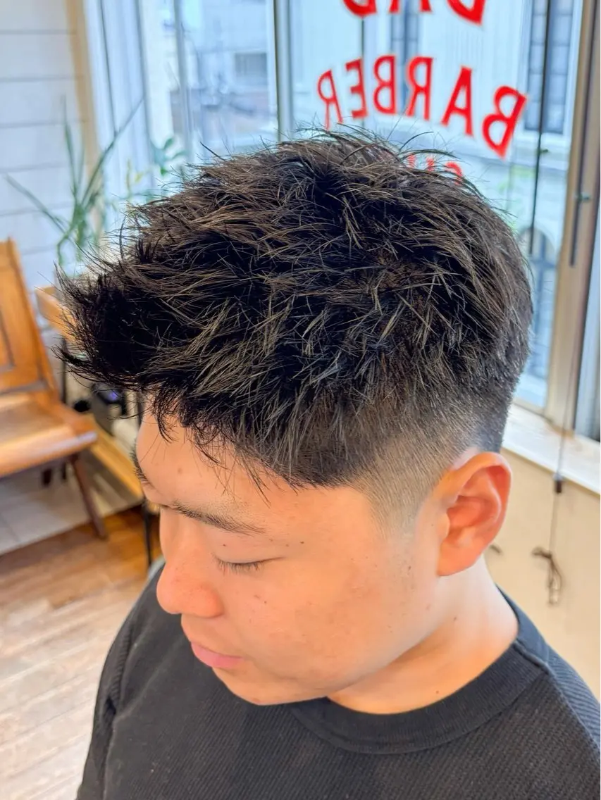 ショート パーマ メンズ スパイキーショート ショートヘア カット 三宮メンズカット ヨシイッキのヘアスタイル