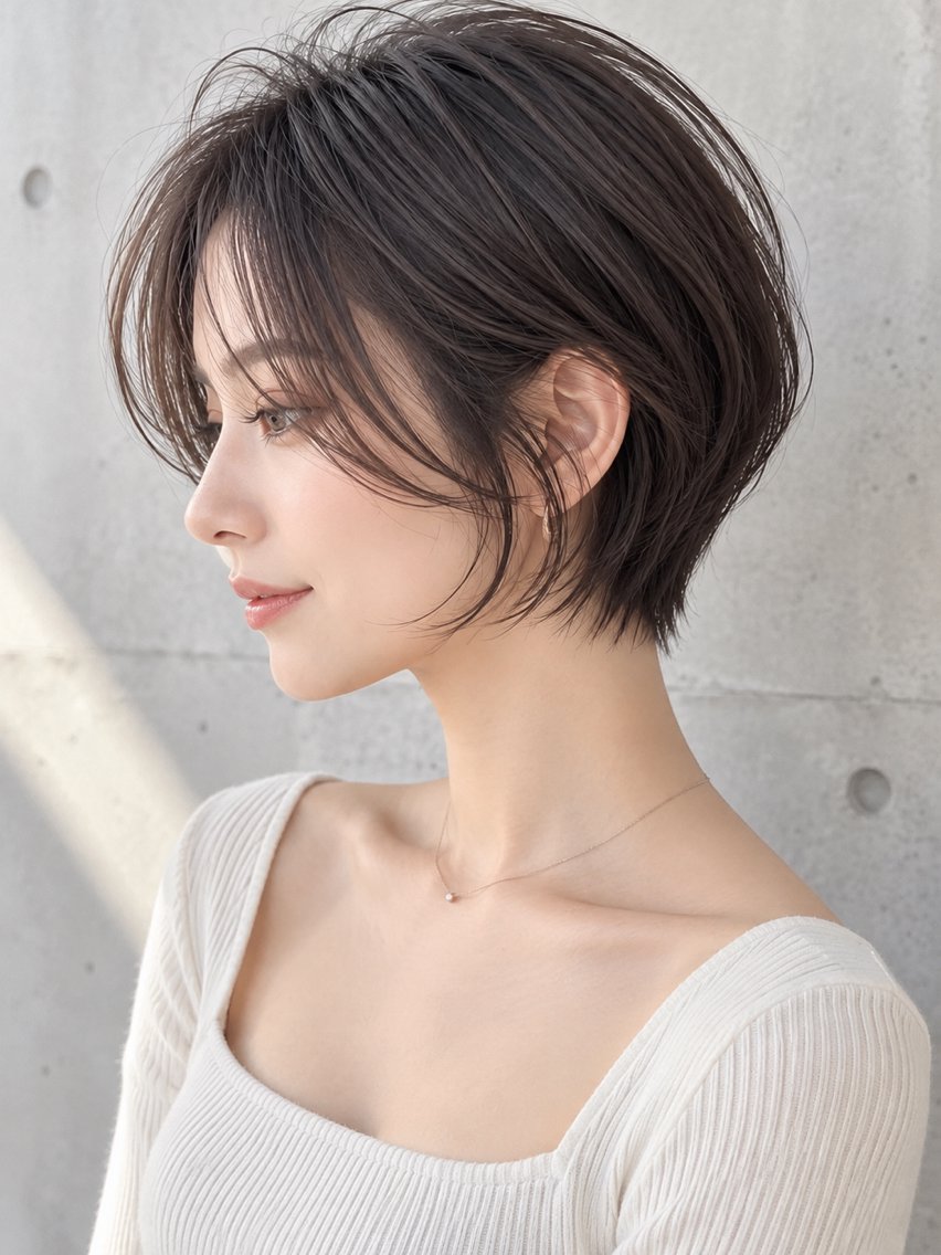 ショート 顔周りカット ショートヘア 小顔カット 【無料】くびれ ショート/COAのヘアスタイル