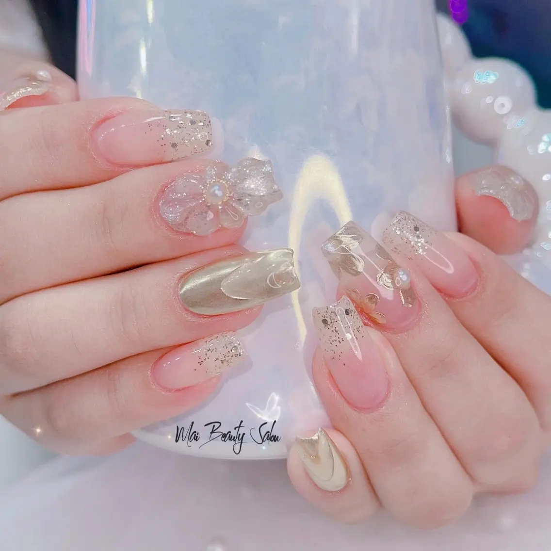 ネイル チークネイル ジェルネイル ハート 韓国ネイル マグネットネイル ハンドネイル MaiBeauty To  Toのネイルデザイン