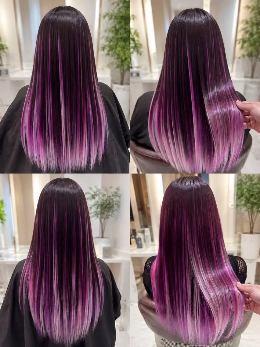 ロング カラー ササ キのヘアスタイル