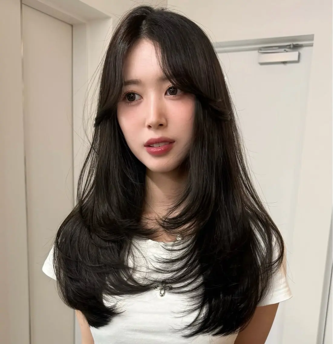 ロング カラー レイヤーカット カットモデル୨୧大阪 梅田タカシマリナ♡のヘアスタイル