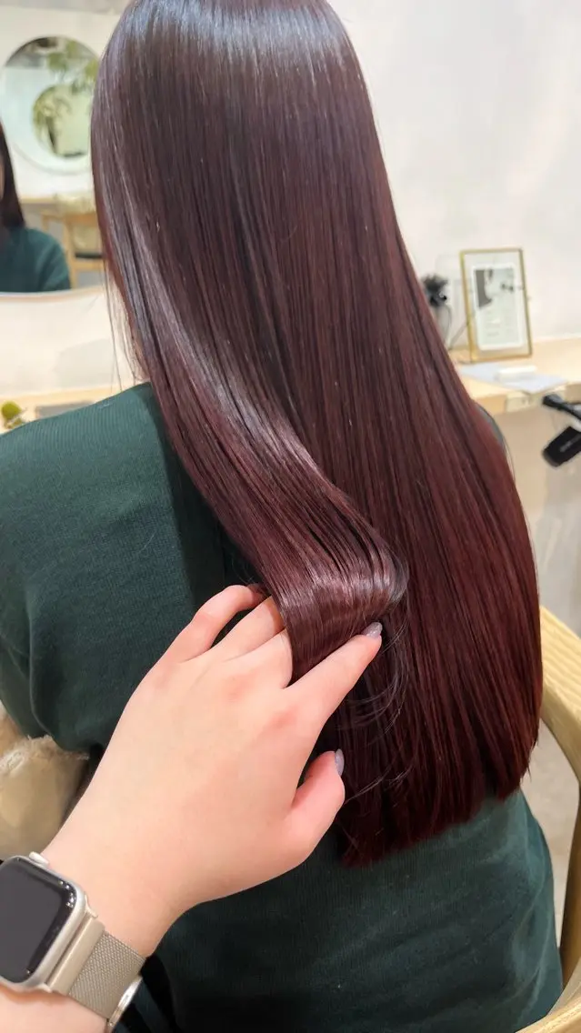 【🫧人気No.2 🫧】プレミアムカラー+髪質改善ストレート+Aujua treatmentの写真