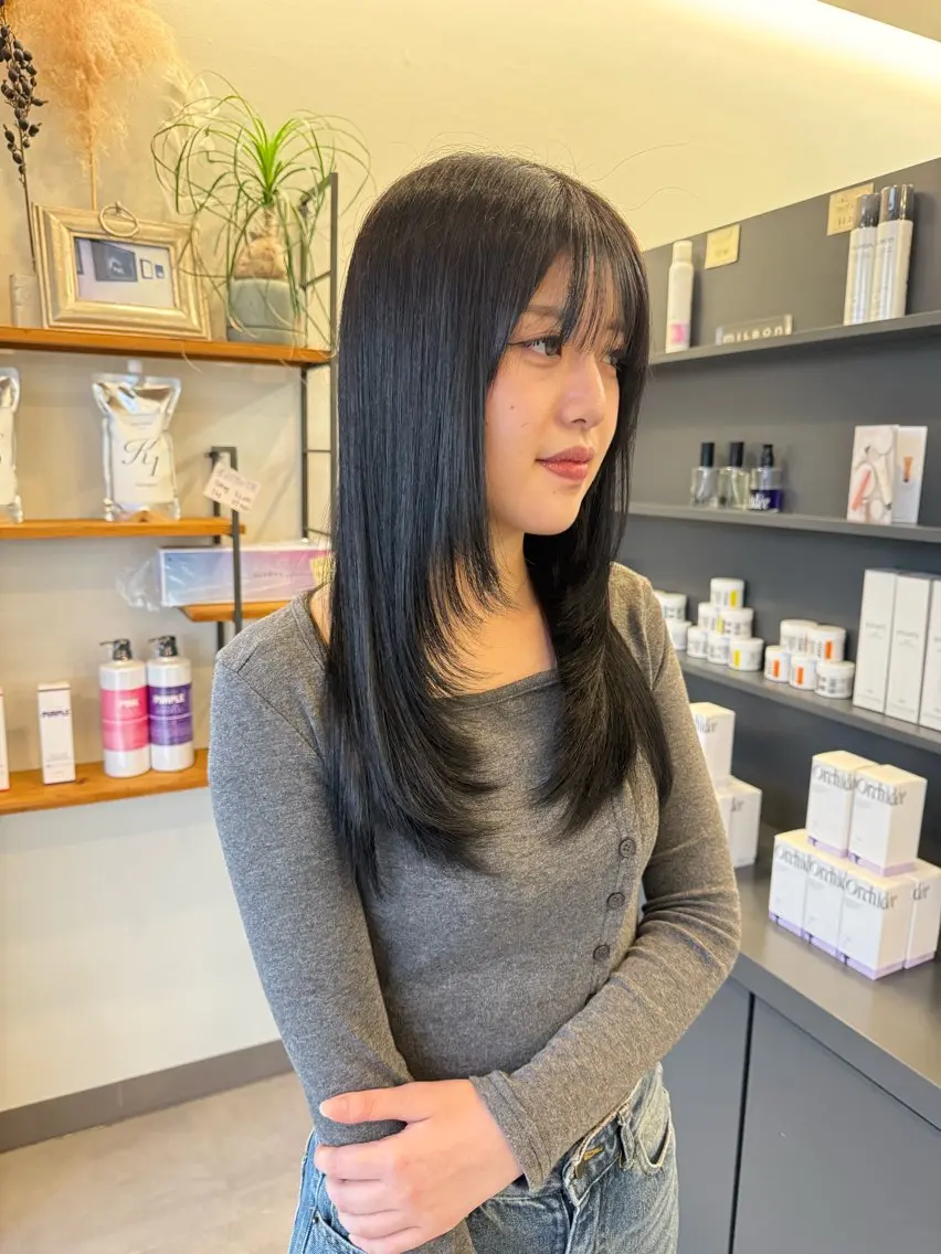 ロング 韓国風ヘア レイヤーカット 池上 周児のヘアスタイル