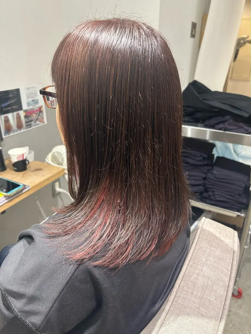 ロング カラー ブラウンカラー ピンクカラー レッドカラー バイオレットカラー レイヤーカット ヘアカラー yuki 【ラピスタ池袋】のヘアスタイル