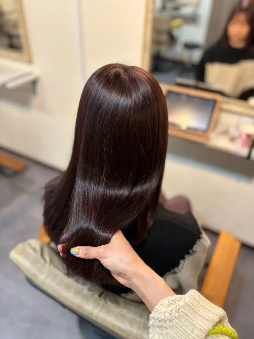 ロング カラー ブリーチ ブラウンカラー ダブルカラー ブリーチなしカラー ピンクカラー ヘアカラー 山本なつみ/透明感 /レイヤー/ブリーチのヘアスタイル