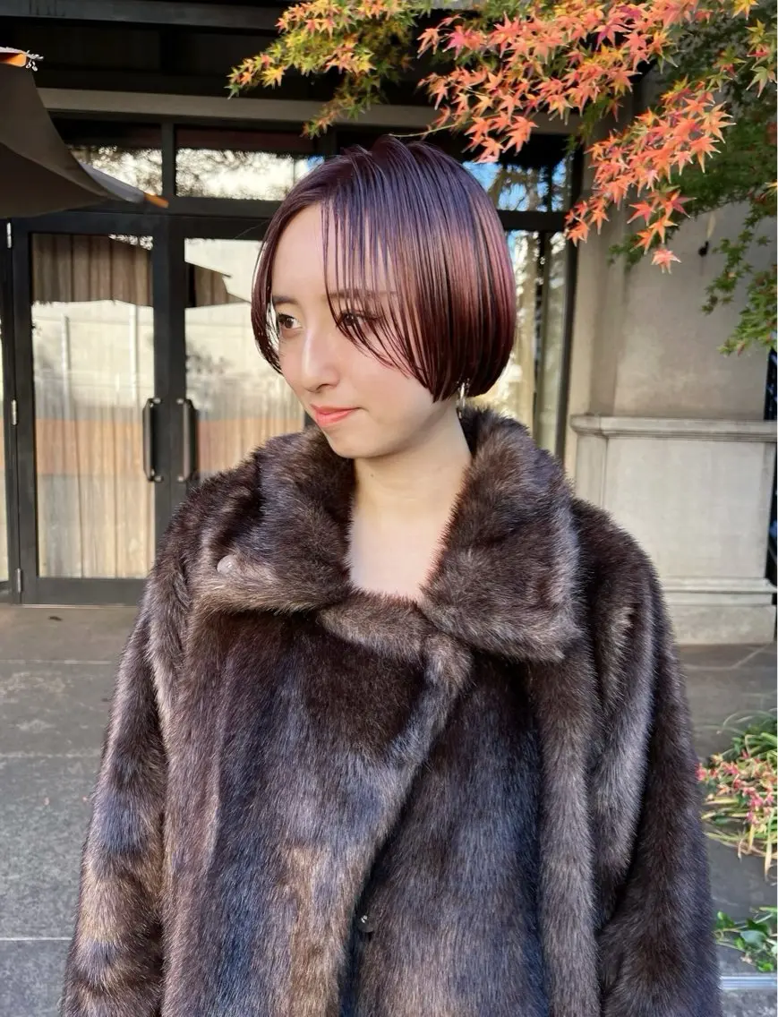 ショート カラー 切りっぱなしボブ ボブ メンズヘア/大人男子 /ナチュラルのヘアスタイル