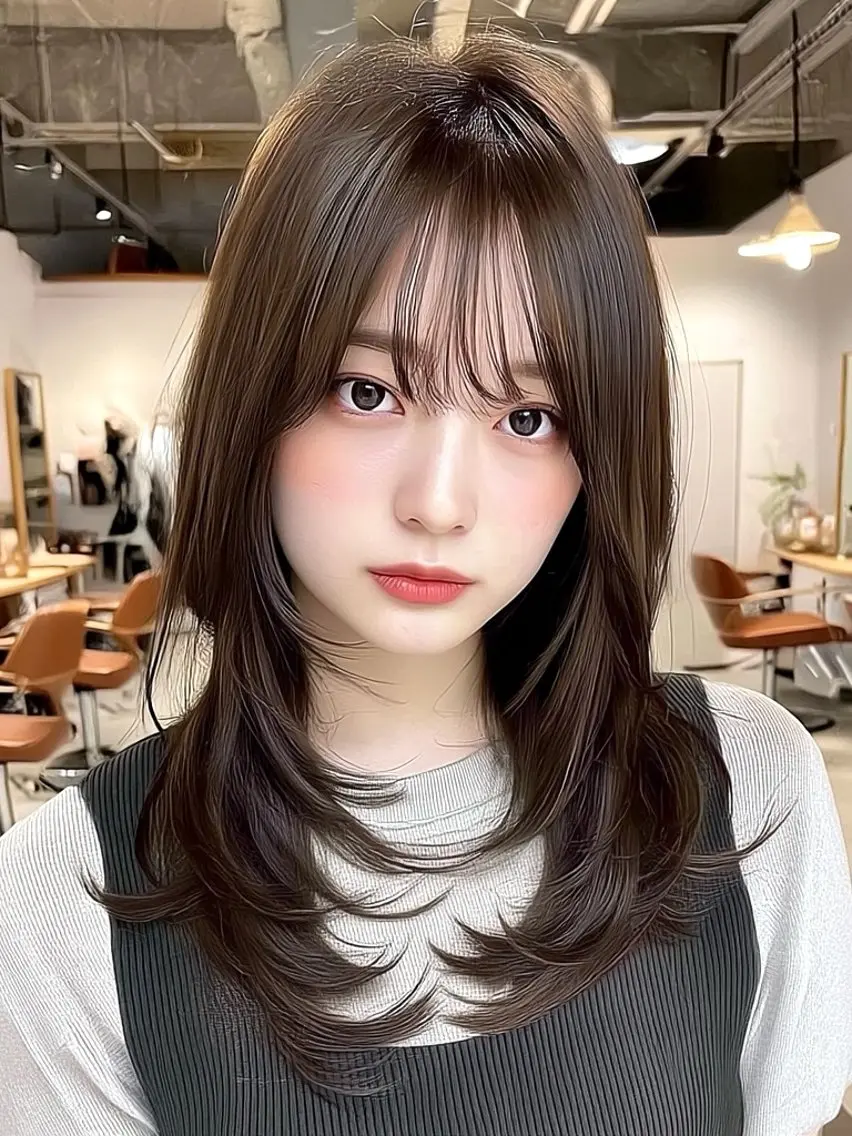 🌈1日1️⃣名様限定🌈似合わせ小顔カット+髪質改善ストレート+カラー+シルクトリートメント🍀の写真