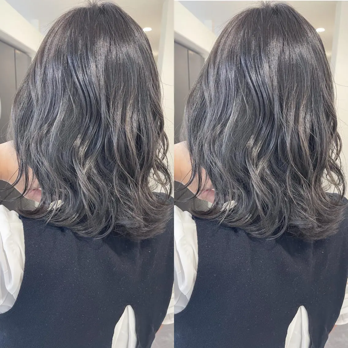 ミディアム ボブ レイヤーカット 外ハネヘア カット ヘアカラー トリートメント H (エイチ) 烏丸御池店のヘアスタイル