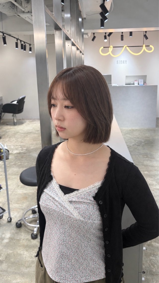 ショート ボブレイヤー ボブ 韓国風ヘア レイヤーカット カット ヘアカラー トリートメント 髪質改善/韓国ヘア/ 艶髪/aoba 🖤のヘアスタイル