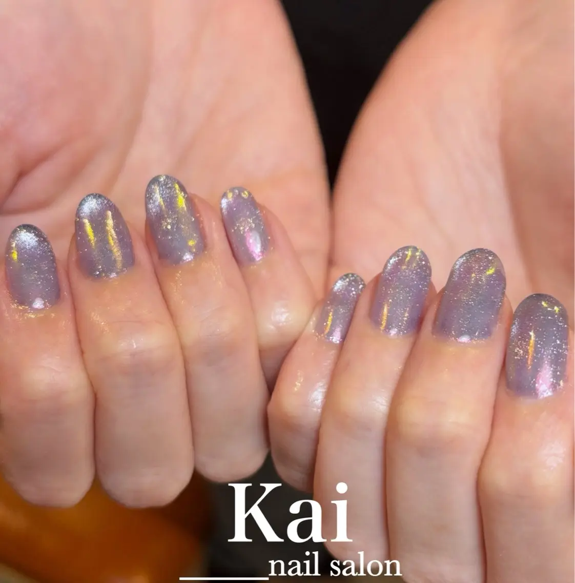 ネイル オーロラネイル フラッシュネイル フラッシュマグ ジェルネイル マグネットネイル ハンドネイル Kai  nail Mayukoのネイルデザイン