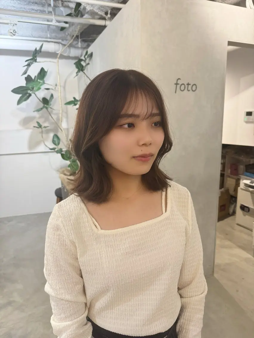 セミロング カット ヘアカラー トリートメント 新宿/顔周りカット +レイヤー=しずく♩のヘアスタイル