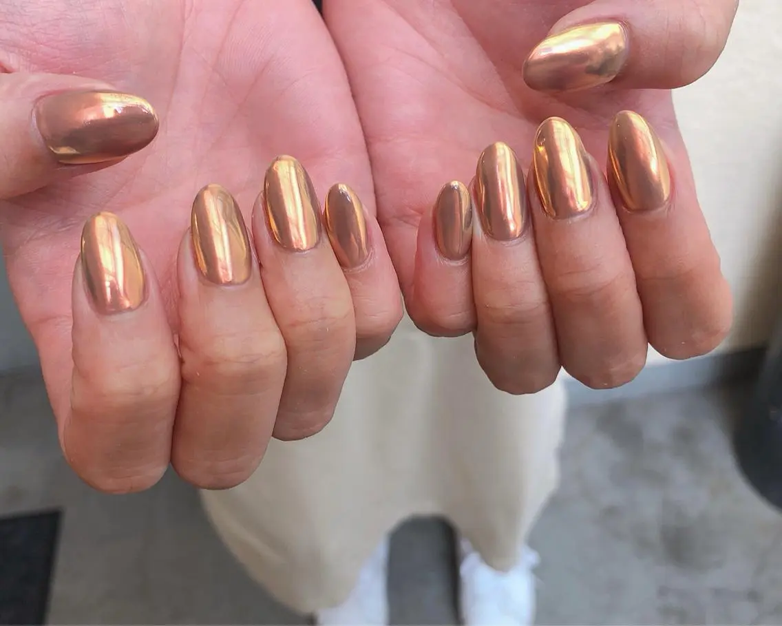 ネイル ブラウン オレンジ ハンドネイル saki_ nail heronのネイルデザイン