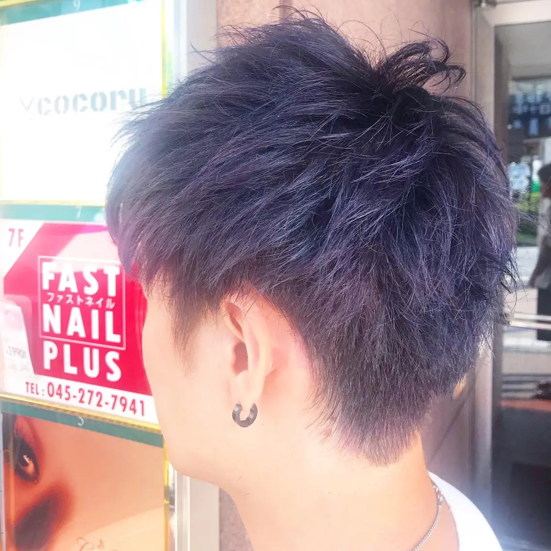 ショート カラー メンズ バイオレットカラー カット ヘアカラー トリートメント ＊横浜駅＊ 金子 誠也のヘアスタイル