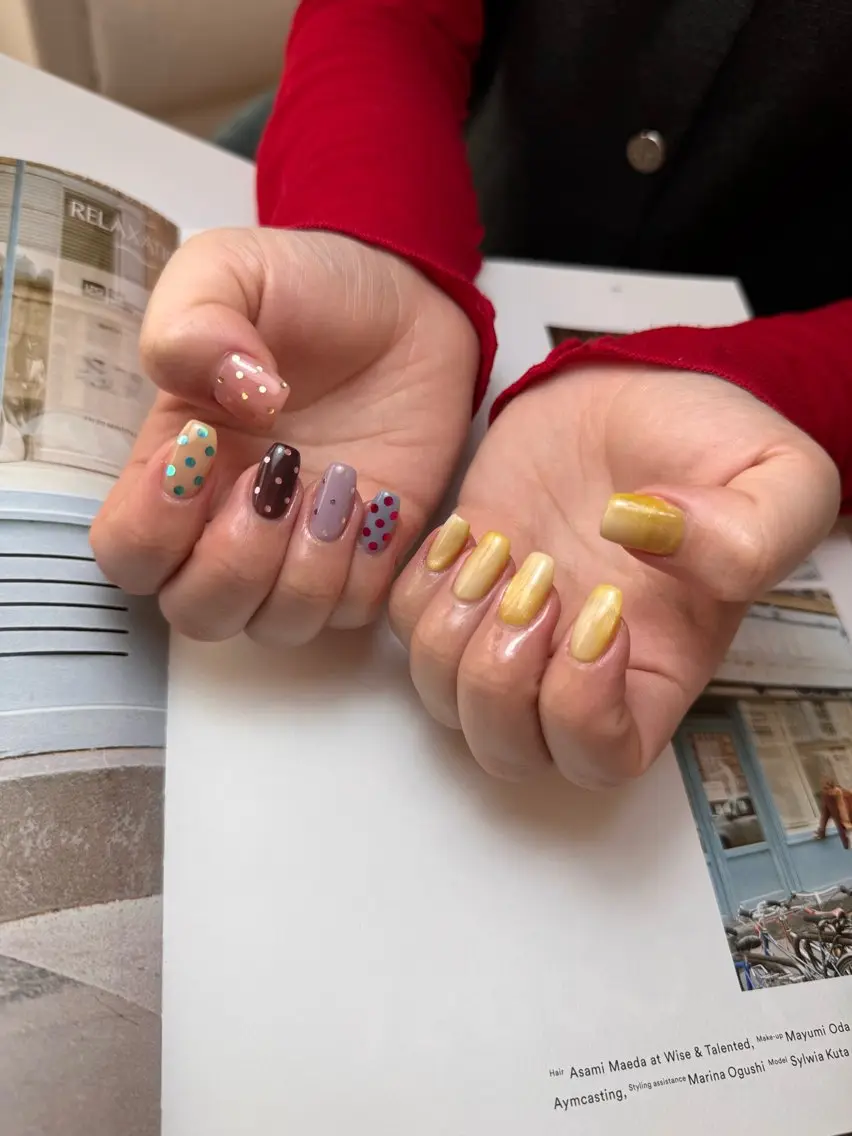 ネイル ドット マグネットネイル ハンドネイル 白日-hakubi nail-のネイルデザイン