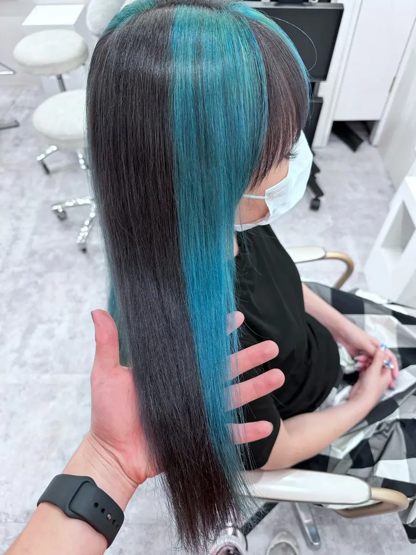 ロング ボブ、レイヤー、 ハイトーン、古淵のヘアスタイル