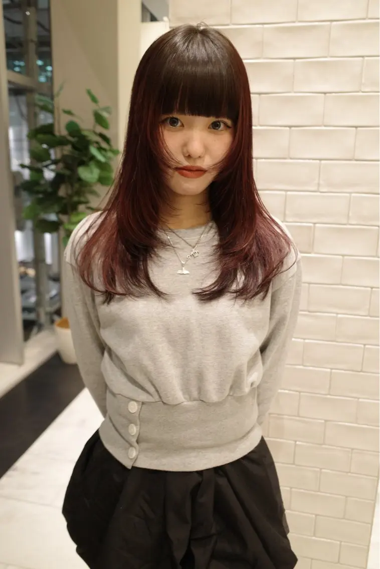 ミディアム カラー カット ヘアカラー トリートメント ブリーチ🧚 ボブ✍️レイヤーのヘアスタイル