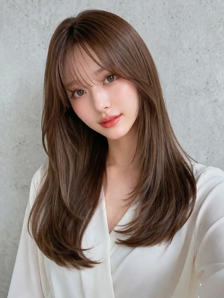 ロング ＿WHITE鳳店 アンダーバーホワイトのヘアスタイル