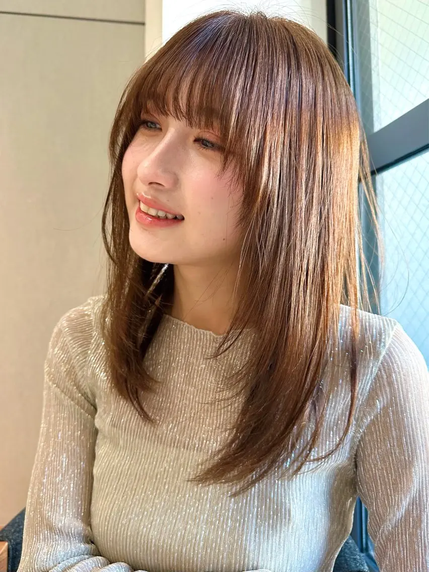 ミディアム カラー パーマ kazuki【顔周り ×レイヤーカット】のヘアスタイル